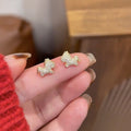 Gold Plated Copper Zircon Horse Stud Earrings With Silver Posts, Light Luxury Zodiac Jewelry view 4