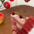 Gold Plated Zircon Teardrop Faux Pearl Ear Hook Earrings, Vintage Light Luxury Women's Jewelry view 2