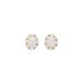 Vintage Luxury Oval Opal Pearl Rhinestone Studs Elegant Palace Style Gold Alloy Fashion Earrings view 5
