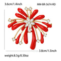 Metal Alloy Rhinestone Enamel Fireworks Brooch Pin For Coat Accessories view 4