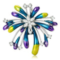 Metal Alloy Rhinestone Enamel Fireworks Brooch Pin For Coat Accessories view 2
