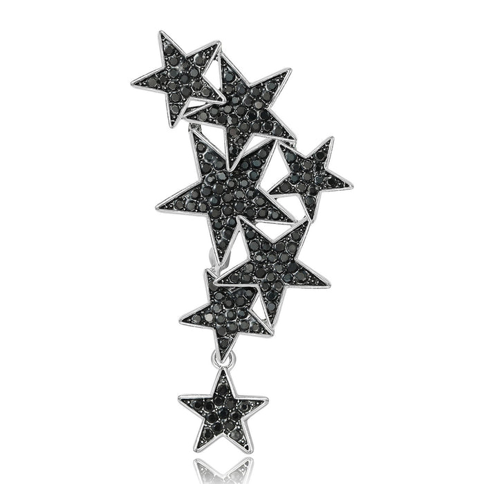Alloy Rhinestone Star Brooch Pin For Women's Clothing Decoration