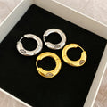 Gold Plated Copper Zircon Round Huggie Earrings Minimalist Light Luxury Geometric Women's Jewelry view 3