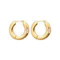 Gold Plated Copper Zircon Round Huggie Earrings Minimalist Light Luxury Geometric Women's Jewelry view 5