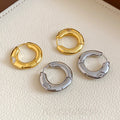 Gold Plated Copper Zircon Round Huggie Earrings Minimalist Light Luxury Geometric Women's Jewelry view 1
