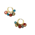 Ethnic Vintage Agate Beaded Round Tassel Drop Earrings With Zircon Accent Geometric Design view 5
