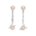 Light Luxury Faux Pearl Zircon Saturn Star Tassel Drop Earrings With Silver Pins view 5