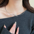 Copper Rhinestone Oval Cross Choker Necklace For Women, Light Luxury Geometric Minimalist Style view 3