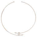 Copper Rhinestone Oval Cross Choker Necklace For Women, Light Luxury Geometric Minimalist Style view 5