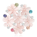 Alloy Rhinestone Cat Eye Flower Brooch For Women Apparel view 1