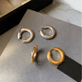 Gold Plated Copper Zircon Round Hoop Drop Earrings For Women Light Luxury Style view 4