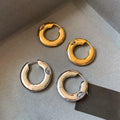Gold Plated Copper Zircon Round Hoop Drop Earrings For Women Light Luxury Style view 3