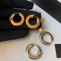 Gold Plated Copper Zircon Round Hoop Drop Earrings For Women Light Luxury Style view 1
