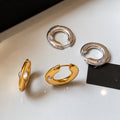 Gold Plated Copper Zircon Round Hoop Drop Earrings For Women Light Luxury Style view 2