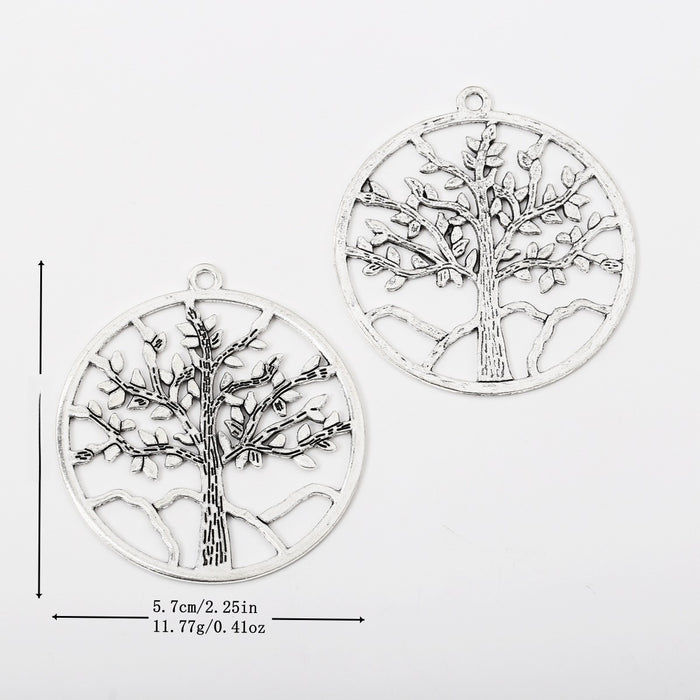 Antique Silver Zinc Alloy Tree Charm Pendant No.074497 for DIY Necklace Bracelet Jewelry Making