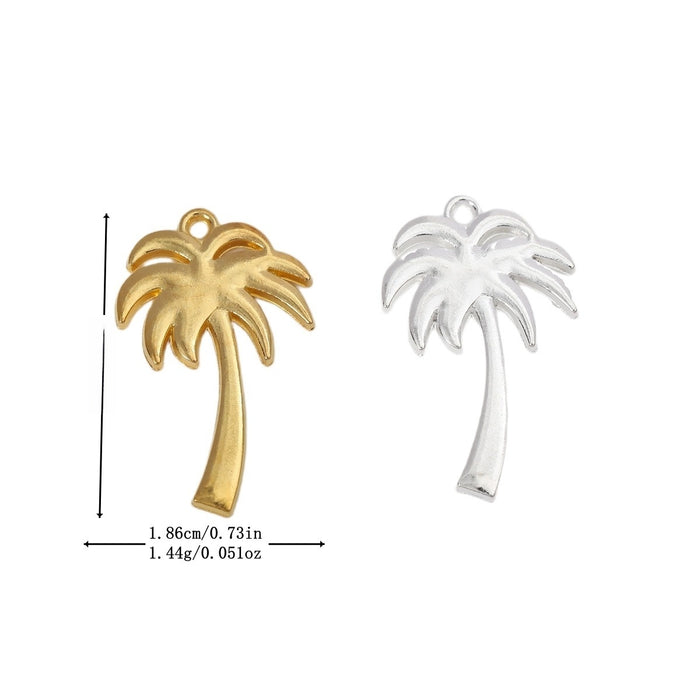 Zinc Alloy Palm Tree Charm Pendant No.418342 for DIY Necklace Bracelet Jewelry Making