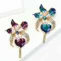 Alloy Rhinestone Orchid Brooch Pin For Women's Suit Decoration view 3