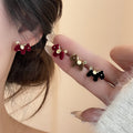 Red Pony Horse Gold Alloy Pearl Studs Sweet Niche Design Commuter Fashion Earrings view 1