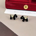 Red Pony Horse Gold Alloy Pearl Studs Sweet Niche Design Commuter Fashion Earrings view 3
