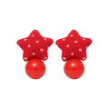 Original Fabric Star Stud Earrings With Silver Pins Light Luxury Winter Fashion Jewelry view 5