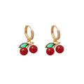 Red Zircon Cherry Stud Earrings For Women Old Money Style Fruit Jewelry New Year Autumn Winter view 5