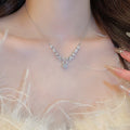 Light Luxury Copper Zircon Round Flower Pendant Necklace For Women view 3