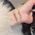 Korean Style Copper Zircon Cross Bow Bangle, Light Luxury Minimalist Daily Fashion Bracelet view 1