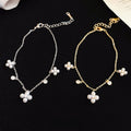 Korean Style Zircon Flower Imitation Pearl Bangle, Light Luxury Minimalist Fashion Jewelry view 2
