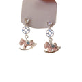 French Light Luxury Alloy Horse Rhinestone Enamel Stud Earrings For Women view 5