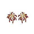 18K Gold Plated Alloy Firework Zircon Enamel Geometric Stud Earrings Light Luxury New Year Jewelry view 5
