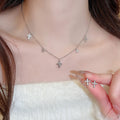 Copper Zircon Cross Stud Earrings And Necklace Jewelry Set For Women, Minimalist Light Luxury Daily Style view 4