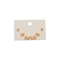 Gold Plated Copper Zircon Horse Stud Earrings Jewelry Set With Silver Posts Light Luxury Zodiac Style view 5