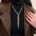 Simple Iron Multi Layer Tassel Necklace And Bracelet Jewelry Set For Women view 1