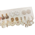 Light Luxury Faux Pearl Flower Stud Earrings With Rhinestone Accents And Silver Posts view 5