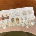 Light Luxury Faux Pearl Flower Stud Earrings With Rhinestone Accents And Silver Posts view 3