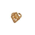 Vintage Court Style Copper Zircon Flower Open Ring Geometric Luxury Index Finger Jewelry view 5