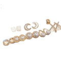 Light Luxury Round Faux Pearl Rhinestone Enamel Stud Earrings For Women view 5