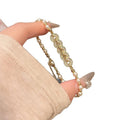 Light Luxury New Chinese Style Faux Pearl Zircon Copper Coin Geometric Bangle view 5