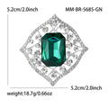 Vintage Alloy Glass Brooch Pin For Women Coats And Suits view 5