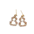 Alloy Rhinestone Hollow Gourd Stud Earrings Elegant New Chinese Light Luxury Geometric Style view 5