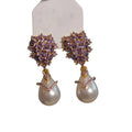 Light Luxury Gold Plated Zircon Teardrop Faux Pearl Stud Earrings, Vintage Elegant Design view 5