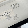 Elegant Rhinestone Five-Point Star Tassel Alloy Hoop Drop Earrings For Women Daily Commuter Earrings view 2