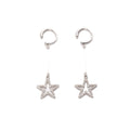 Elegant Rhinestone Five-Point Star Tassel Alloy Hoop Drop Earrings For Women Daily Commuter Earrings view 5