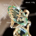 Gold Tone Dragonfly Marquise Stone Ring Green Pink Sizes 6-10 view 5