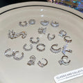 Korean Minimalist Copper Zircon Star Flower Clip-on Earrings For Women No Piercing Ear Cuffs view 3
