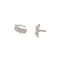 Korean Minimalist Copper Zircon Star Flower Clip-on Earrings For Women No Piercing Ear Cuffs view 5