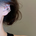 Korean Minimalist Copper Zircon Star Flower Clip-on Earrings For Women No Piercing Ear Cuffs view 4