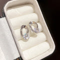 Alloy Zircon Oval Hollow Stud Earrings Minimalist Geometric Designer Jewelry For Women view 4