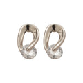Alloy Zircon Oval Hollow Stud Earrings Minimalist Geometric Designer Jewelry For Women view 5