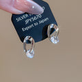 Alloy Zircon Oval Hollow Stud Earrings Minimalist Geometric Designer Jewelry For Women view 2